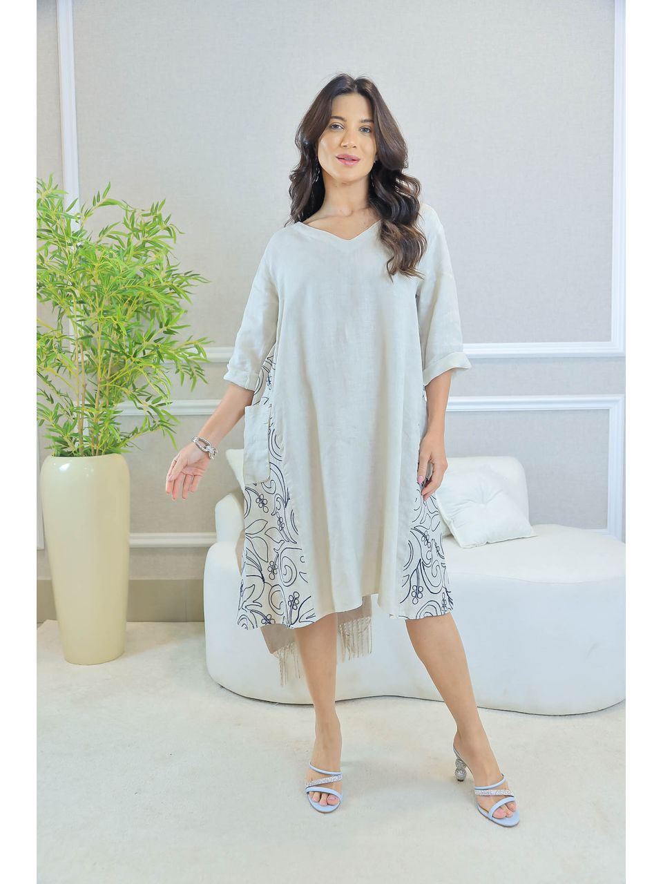 VESTIDO CLAUDIA RAIA BEGE