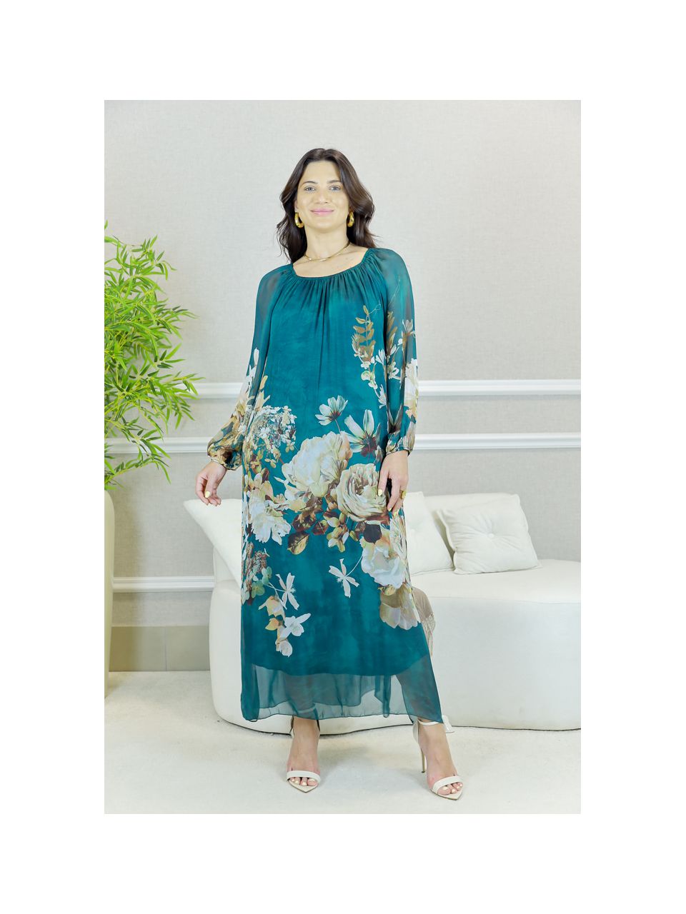 VESTIDO DENISE VERDE PETROLIO