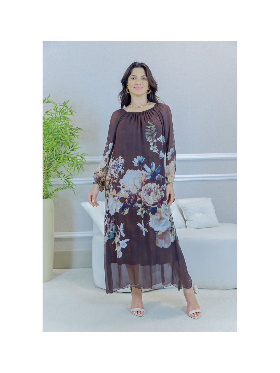 VESTIDO DENISE MARROM