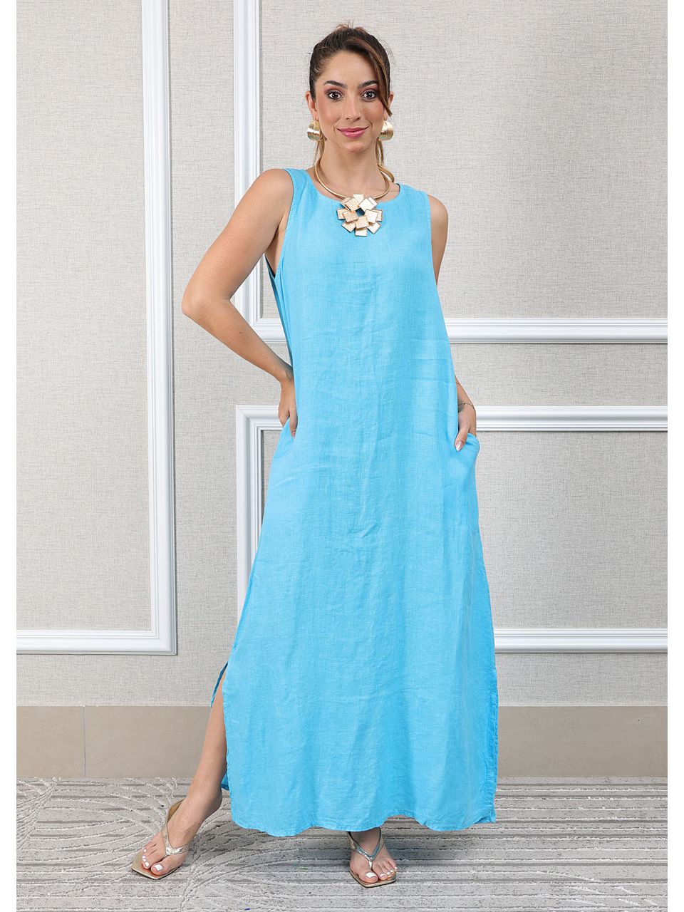 Vestido doralice / azul celeste