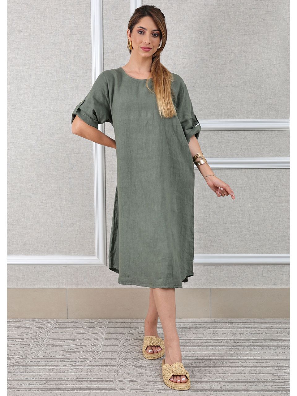 Vestido Flávia Verde Militar