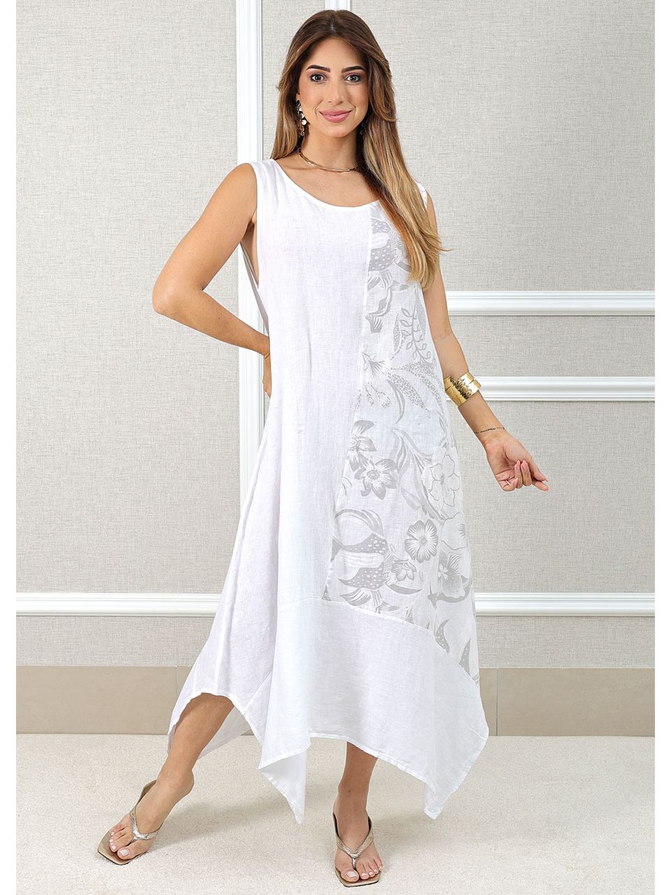 Vestido Luciana Linho Italiano Branco