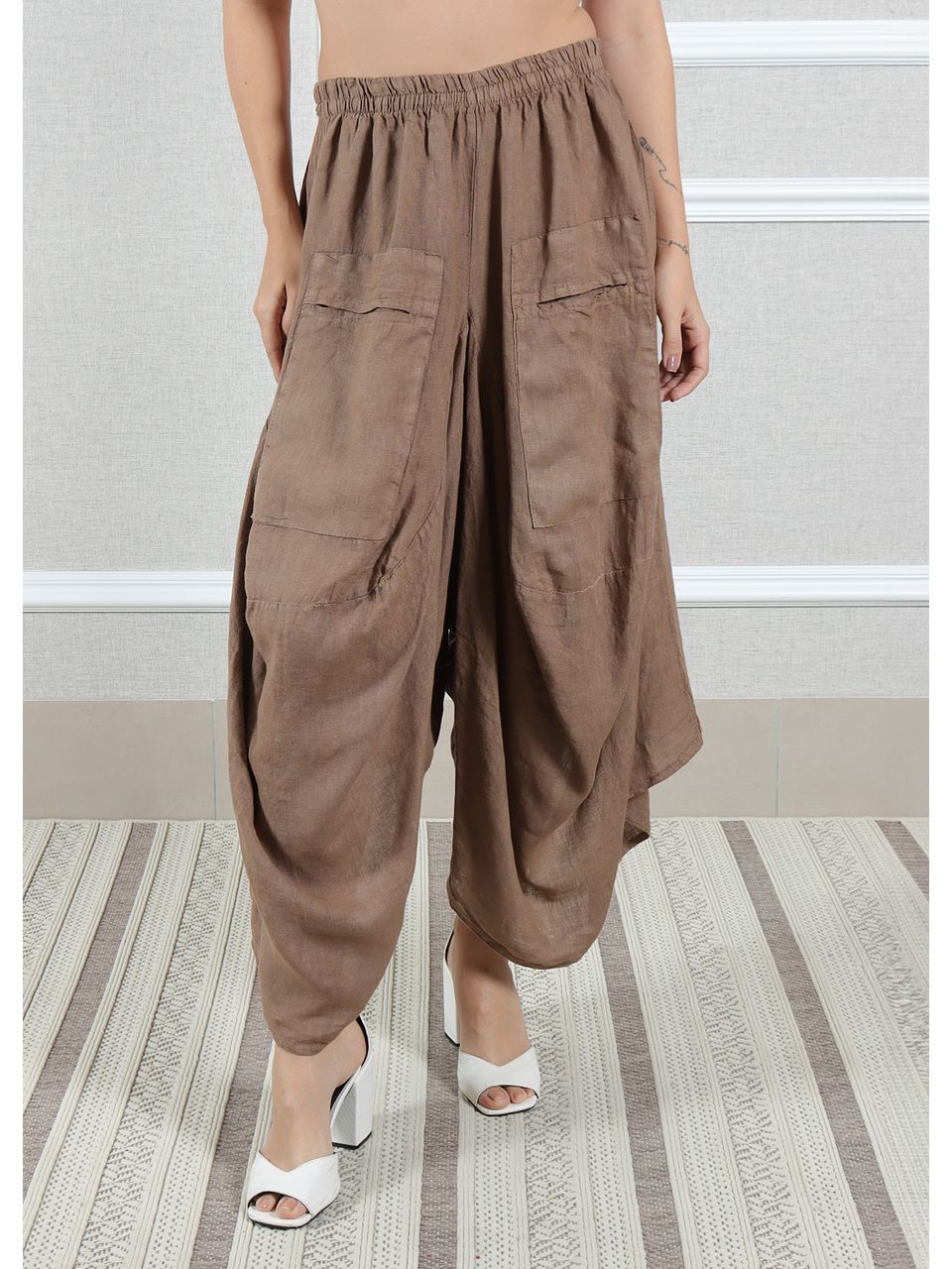 Calça Saruel Linho Italiano Chocolate