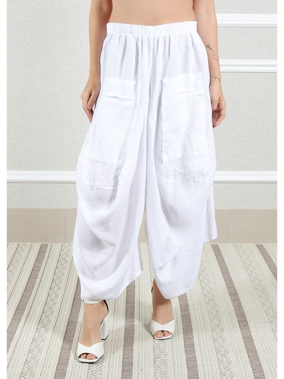 Calça Saruel Linho Italiano Branco