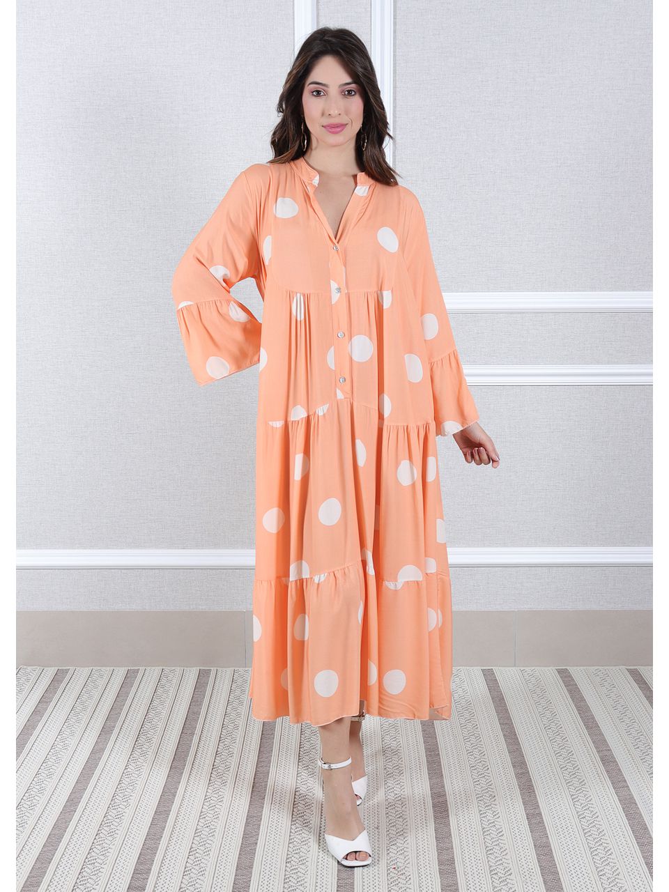 Vestido Bianca Viscose Italiana Pêssego