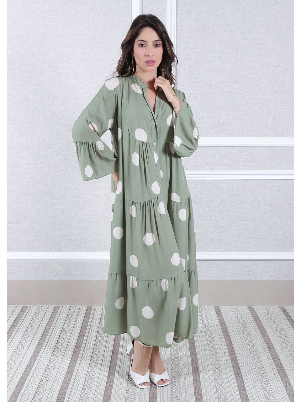 Vestido Bianca Viscose Italiana Militar .