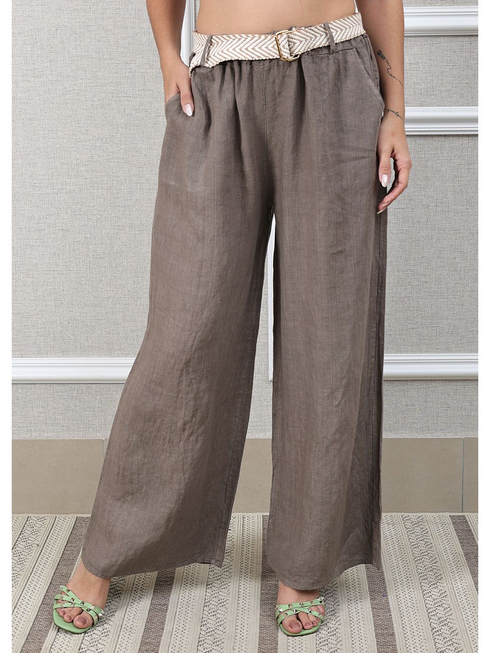 Calça Palmira Linho Italiano Fendi