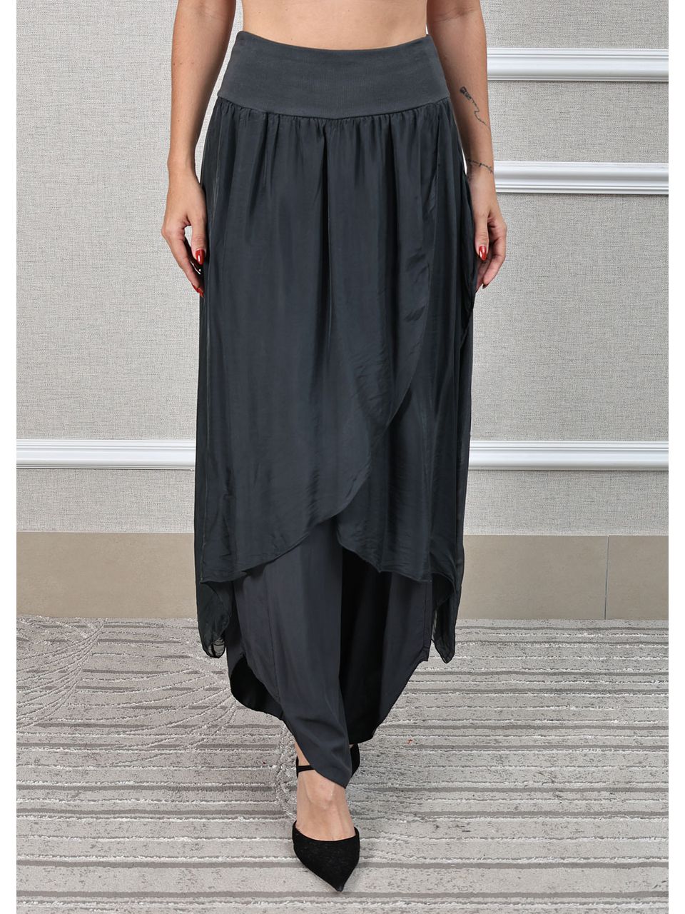 Vestido Poliana Linho Italiano Azul Jeans .