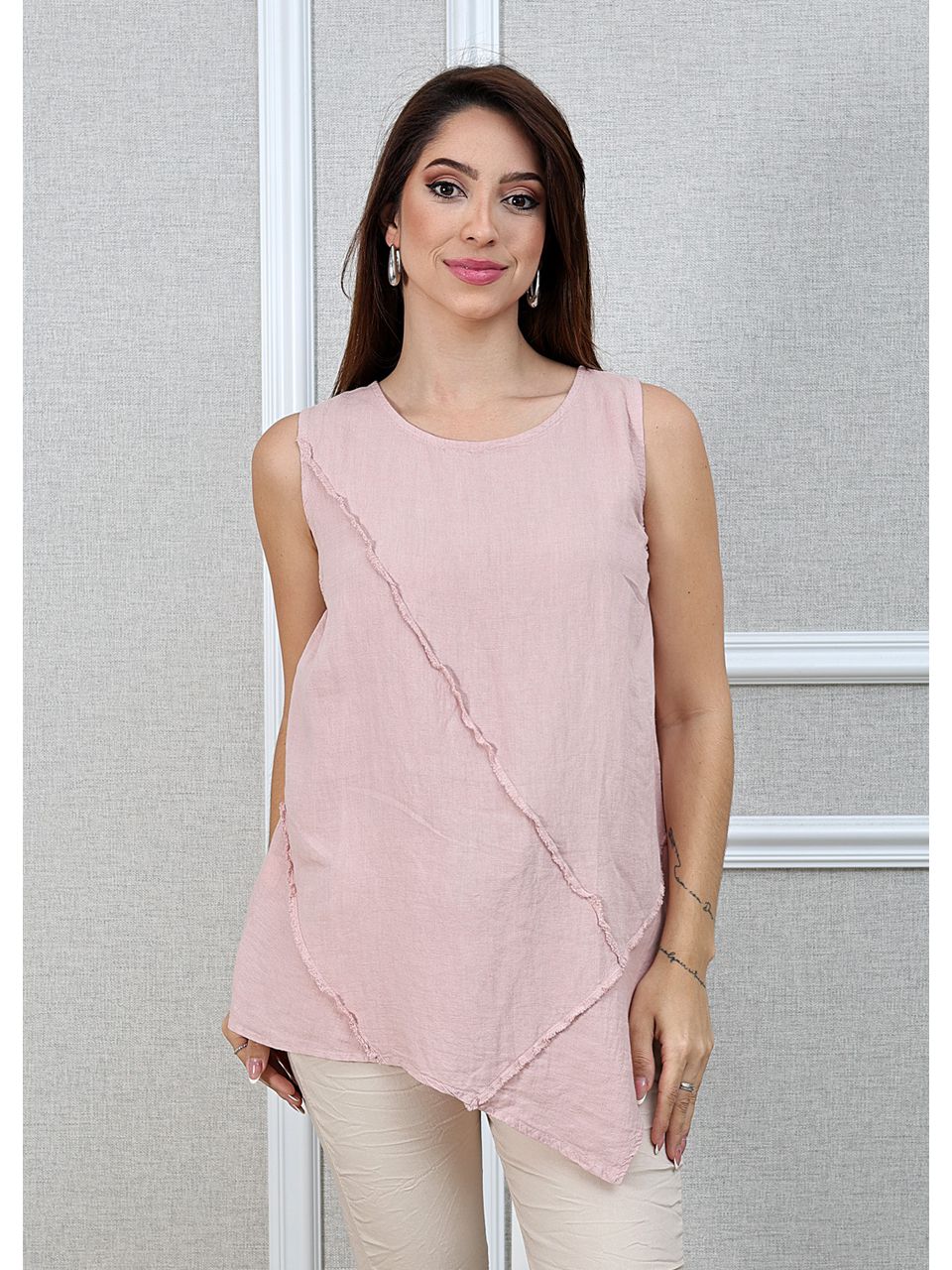 Regata Gisele Linho Italiano Rose