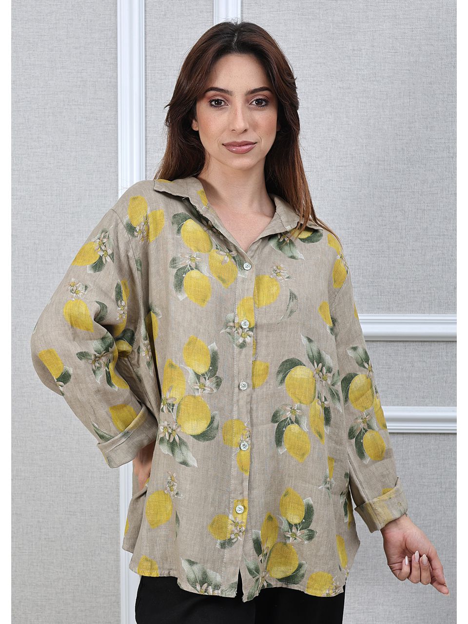 Camisa Loraine Linho Italiano Bege
