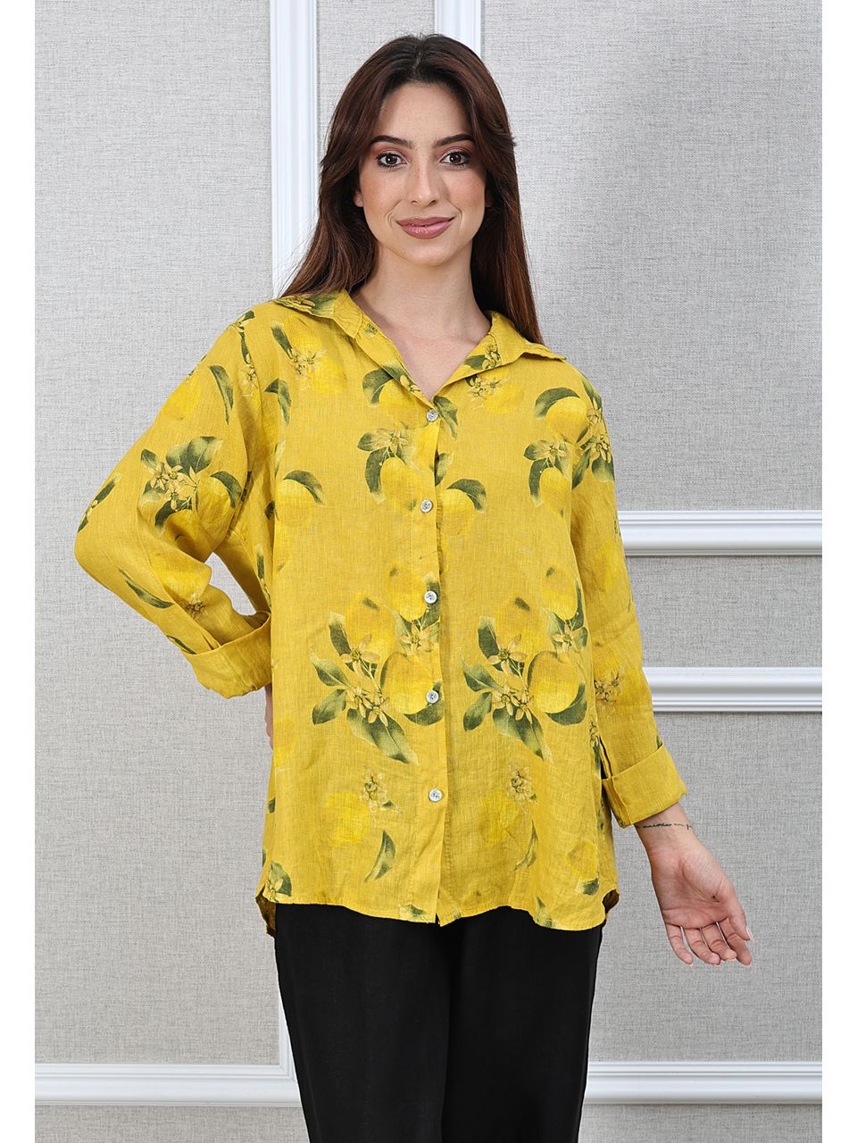 Camisa Loraine Linho Italiano Mostarda