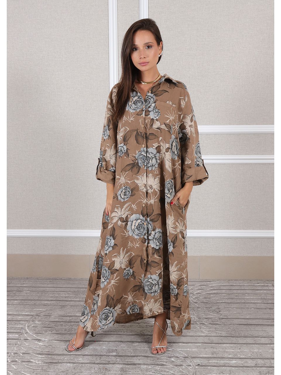 Chemise Luiza Linho Italiano Caramelo