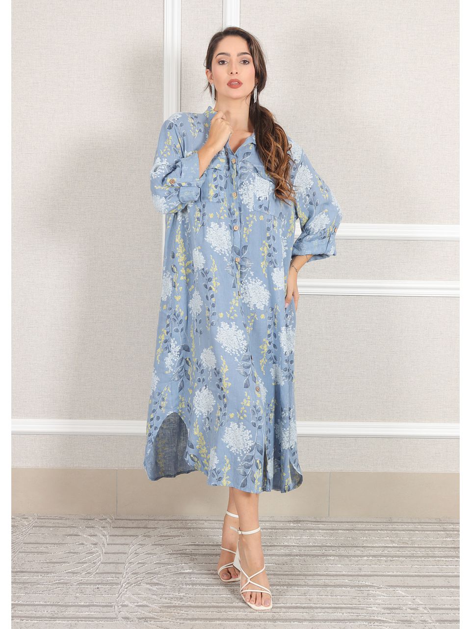 Chemise Agnes Linho Italiano Azul Jeans