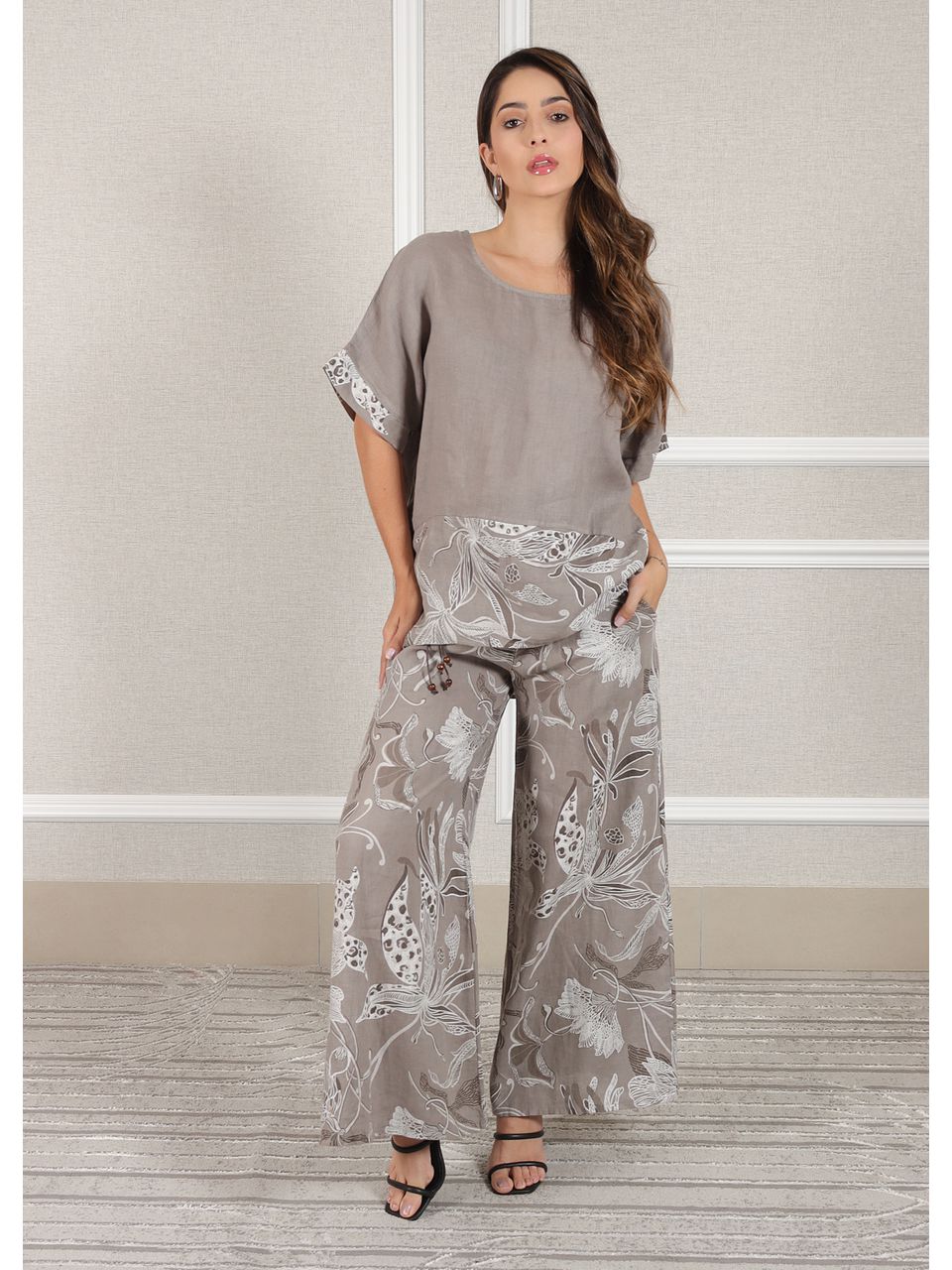 Conjunto Eva Linho Italiano Fendi