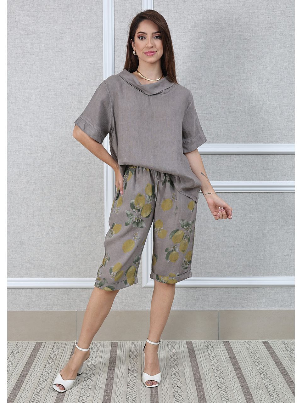 Conjunto Julia Linho Italiano Coleção Positano Fendi