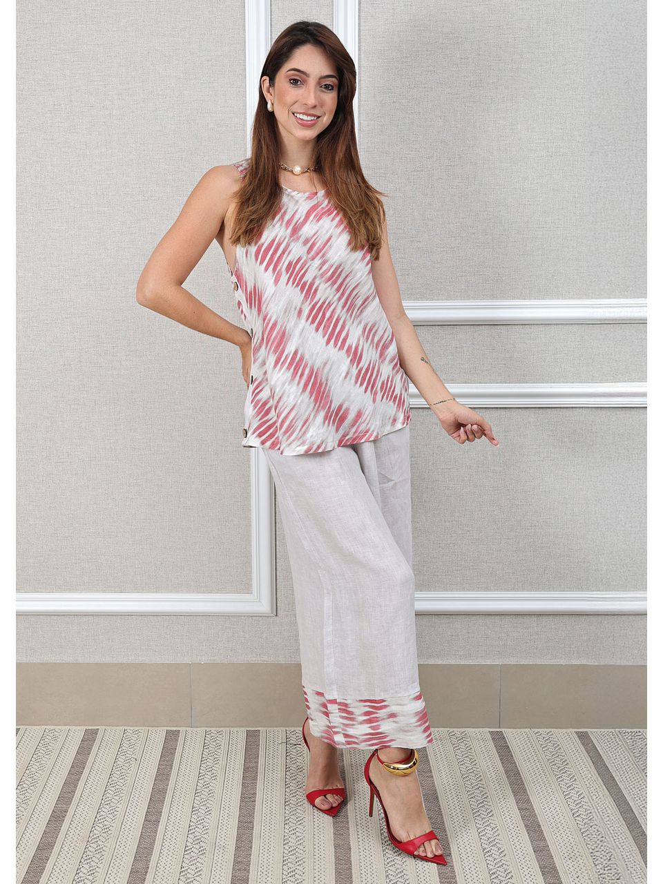 Conjunto Matilde Linho Italiano Gelo