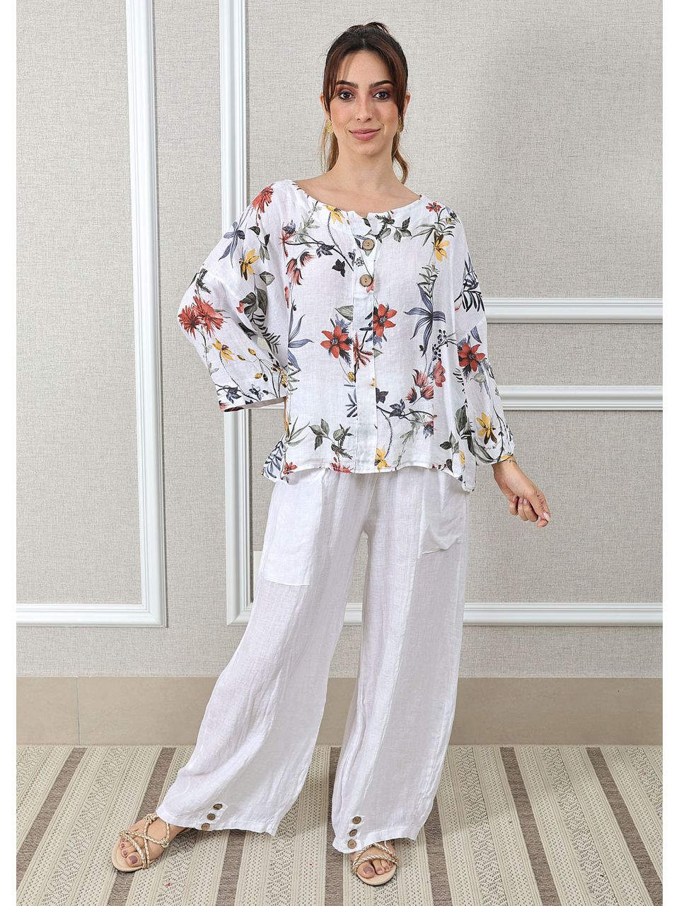 Conjunto Pamela Linho Italiano Branco