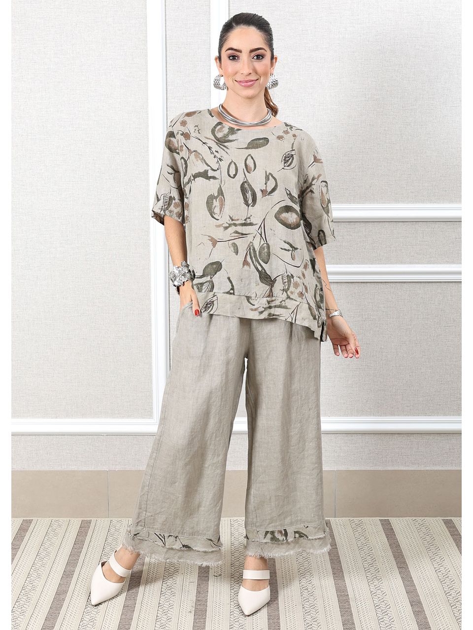 Conjunto Carla Linho Italiano Fendi