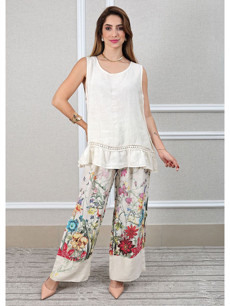 Conjunto Catarina Linho Italiano Off White 