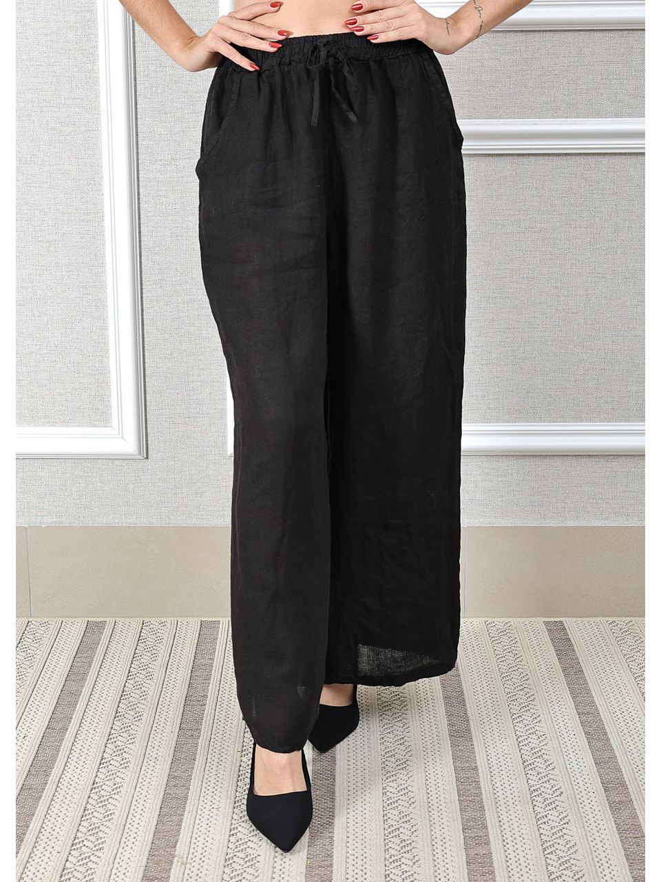 Calça Heloisa Linho Italiano Preta