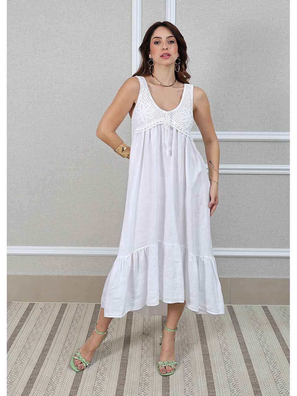 Vestido Barbara Linho Italiano Branco