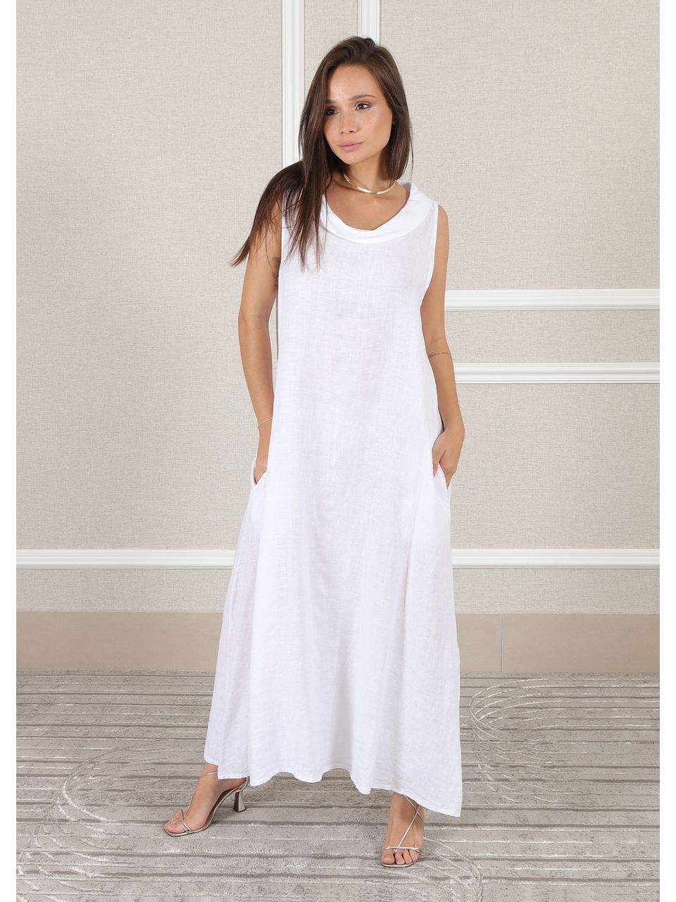 Vestido Elisa Linho Italiano Branco