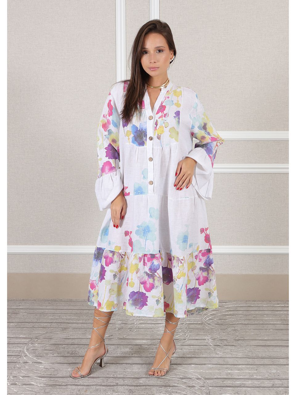 Vestido Poliana Linho Italiano Branco