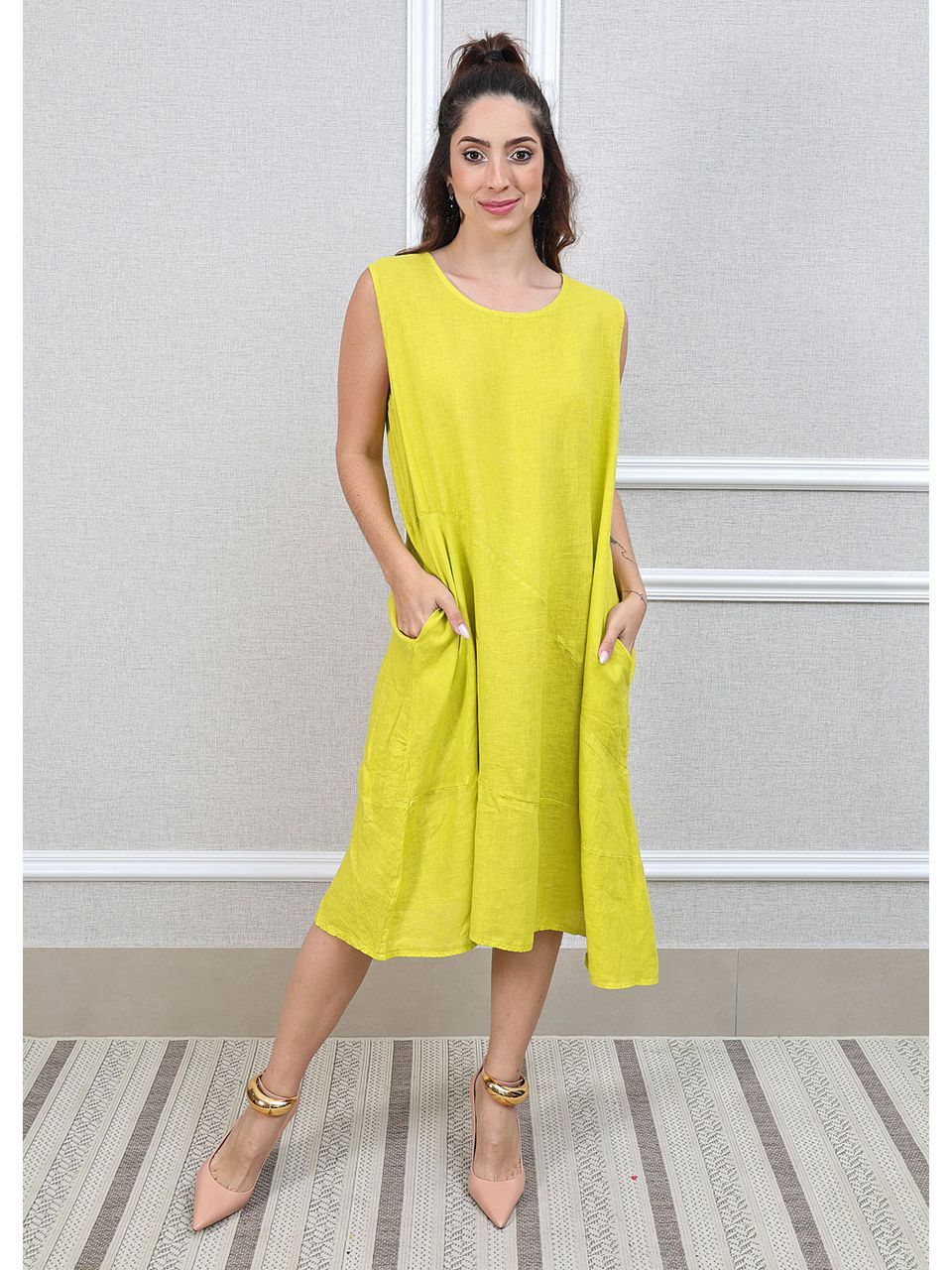 Vestido Lavinia Linho Italiano Bambu