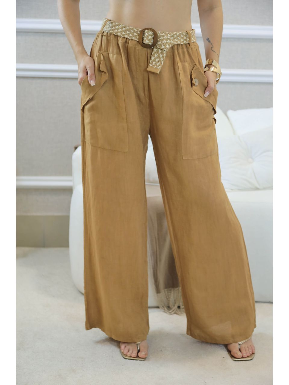 CALÇA SIMONE CARAMELO