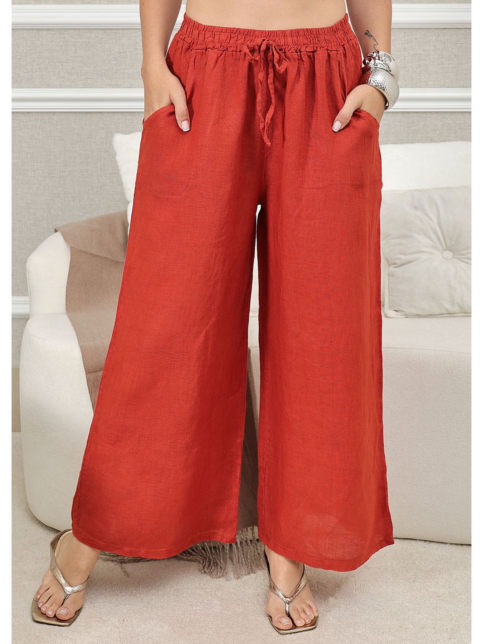 CALÇA CLEIDE TERRA COTA 