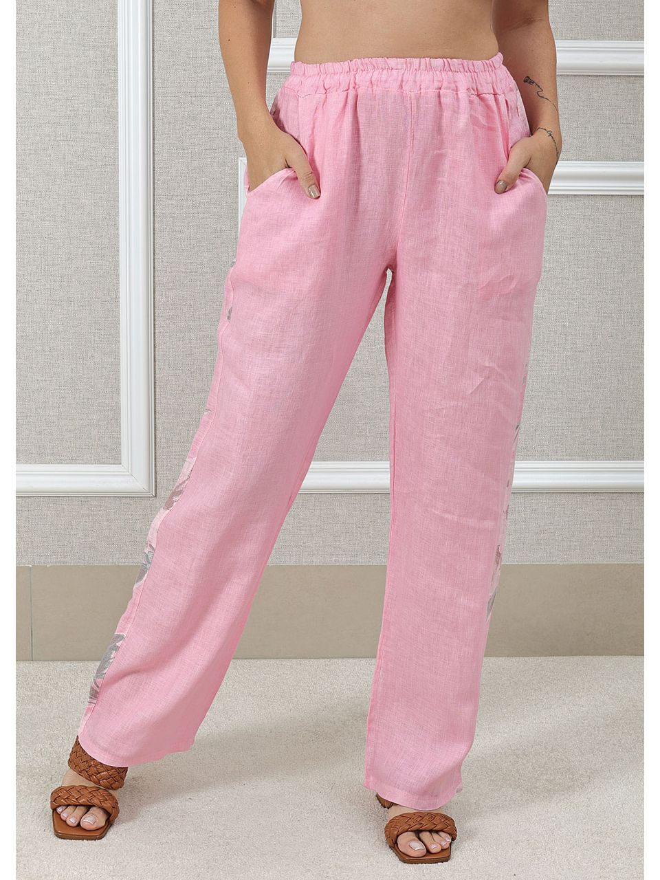 CALÇA NAIRA ROSA CHICLETE
