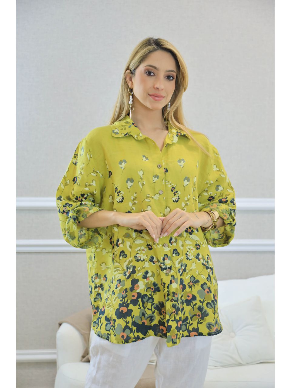 CAMISA EVELINE MOSTARDA
