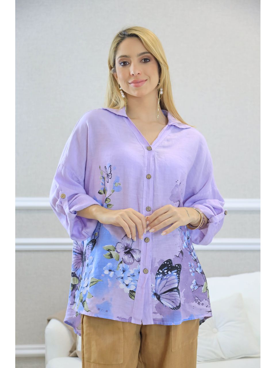 CAMISA MARIA ELOÁ LAVANDA