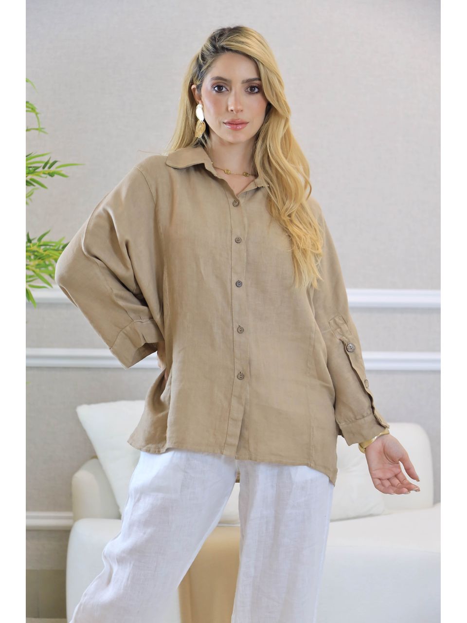 CAMISA VANDA CARAMELO