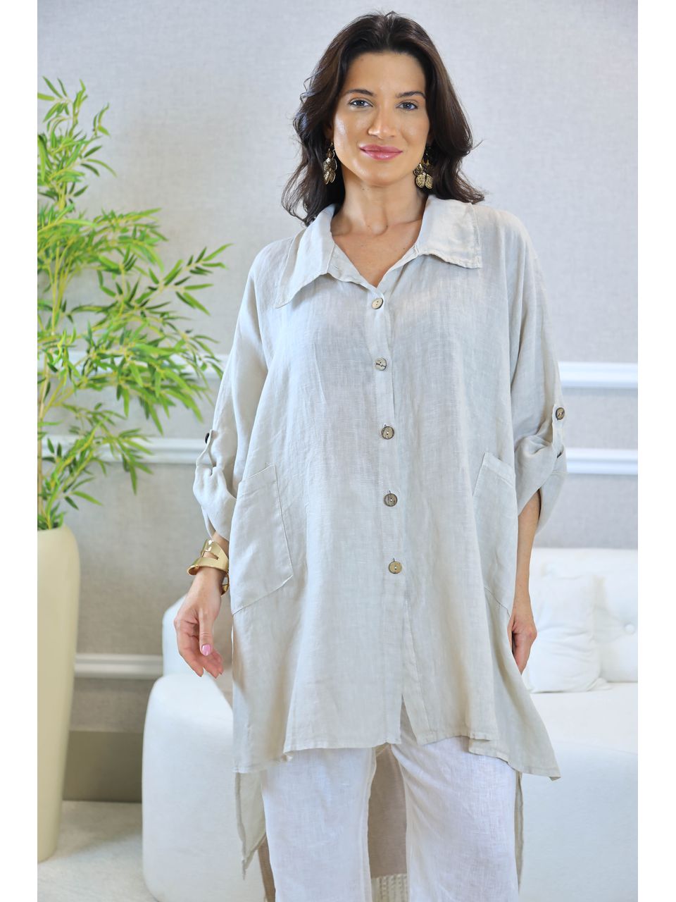CAMISA MONICA BEGE