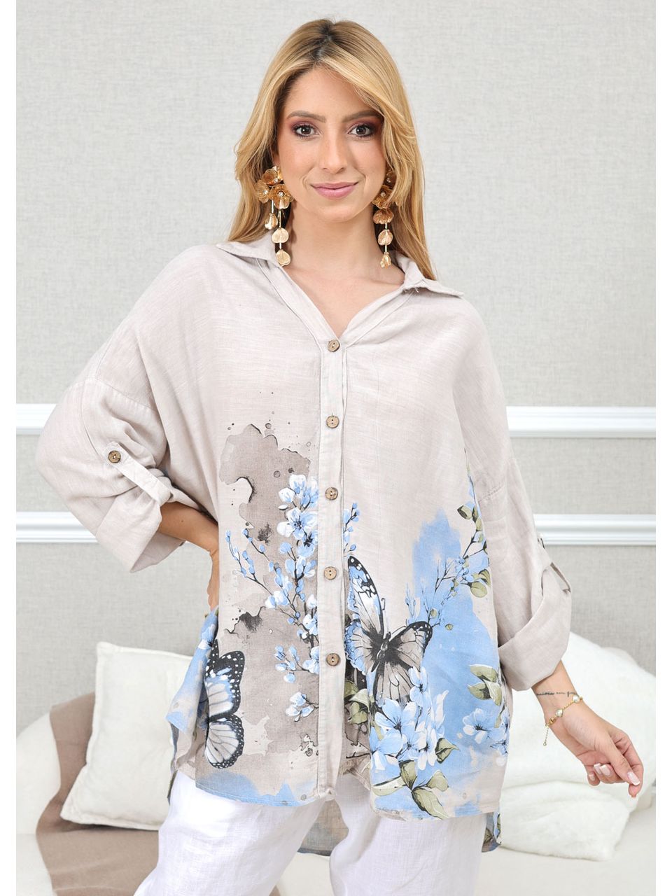 CAMISA MARIA ELOÁ BEGE