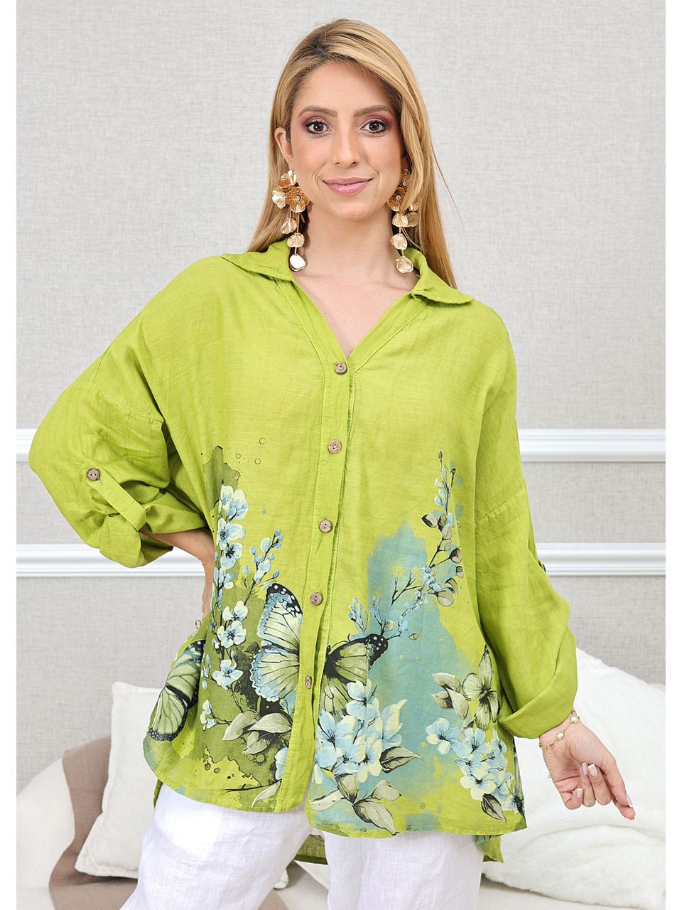 CAMISA MARIA ELOÁ PISTACHE