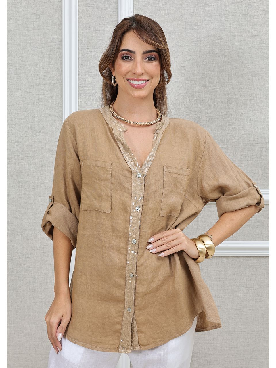 CAMISA SILMARA CARAMELO