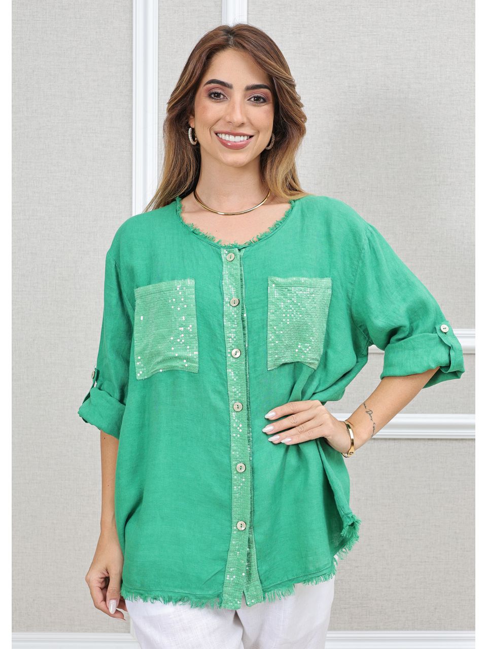 CAMISA DENISE VERDE GUCCI