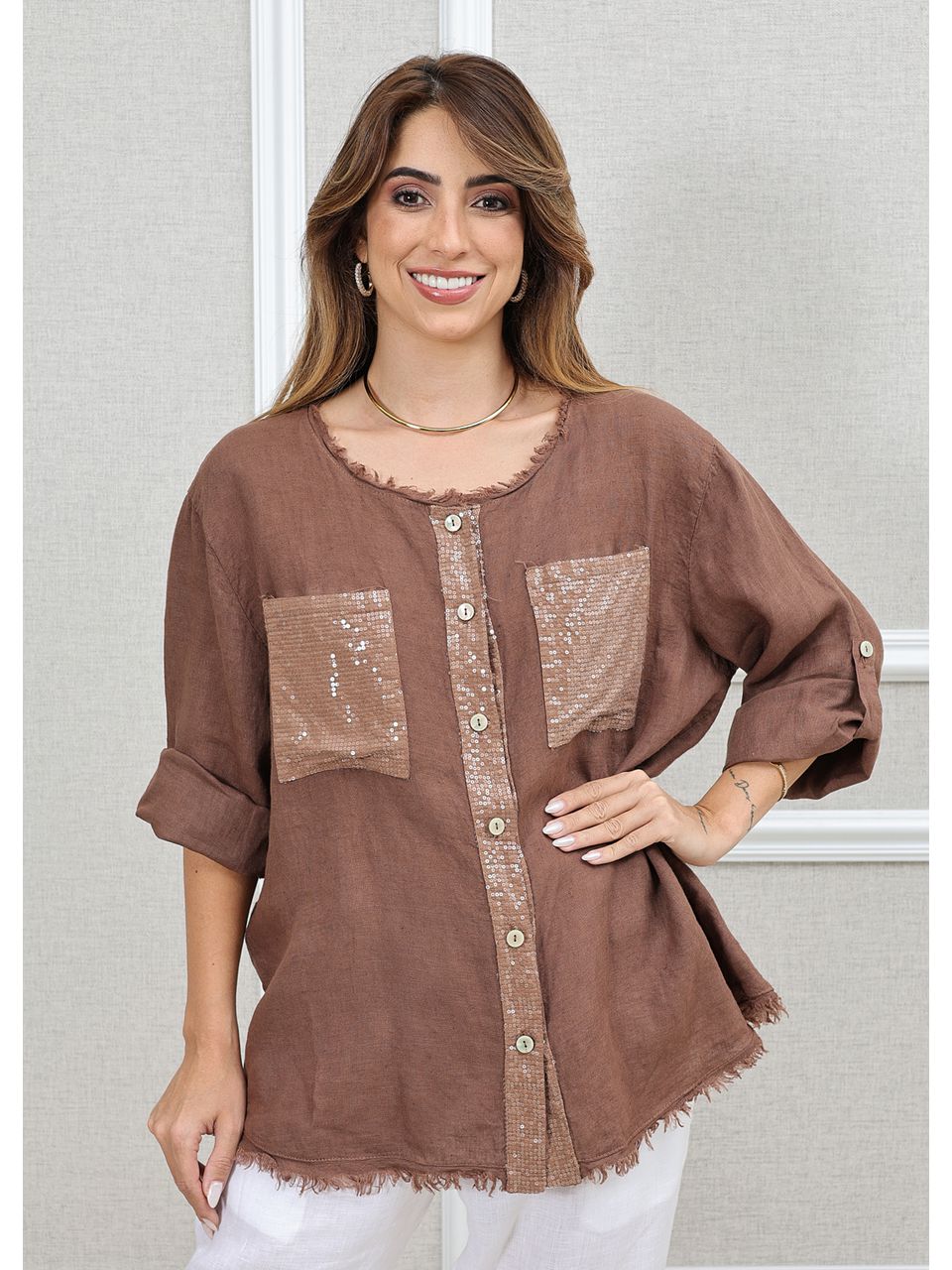 CAMISA DENISE MARROM
