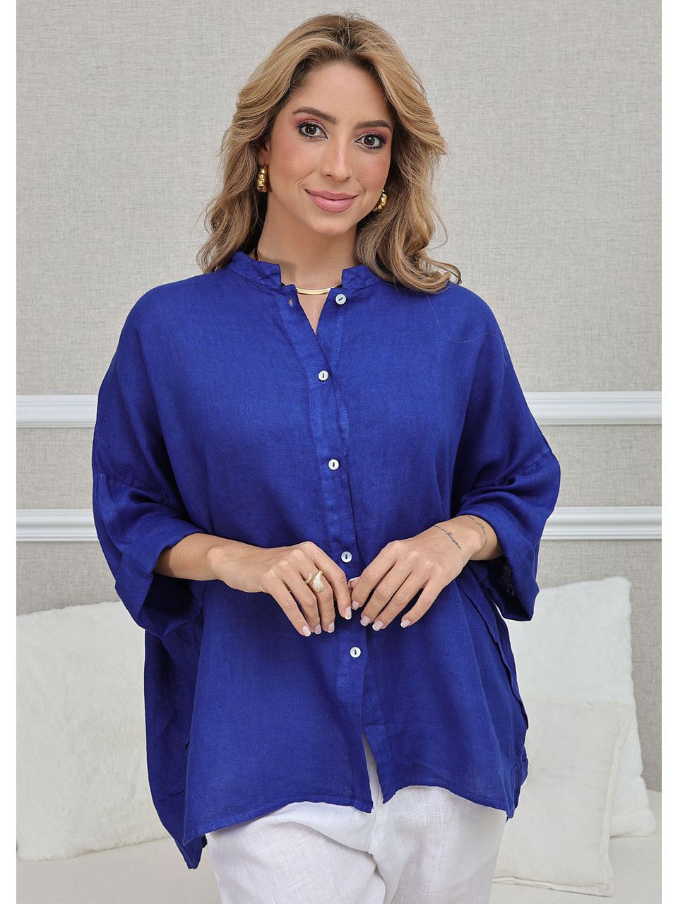 CAMISA LUANA AZUL ROYAL