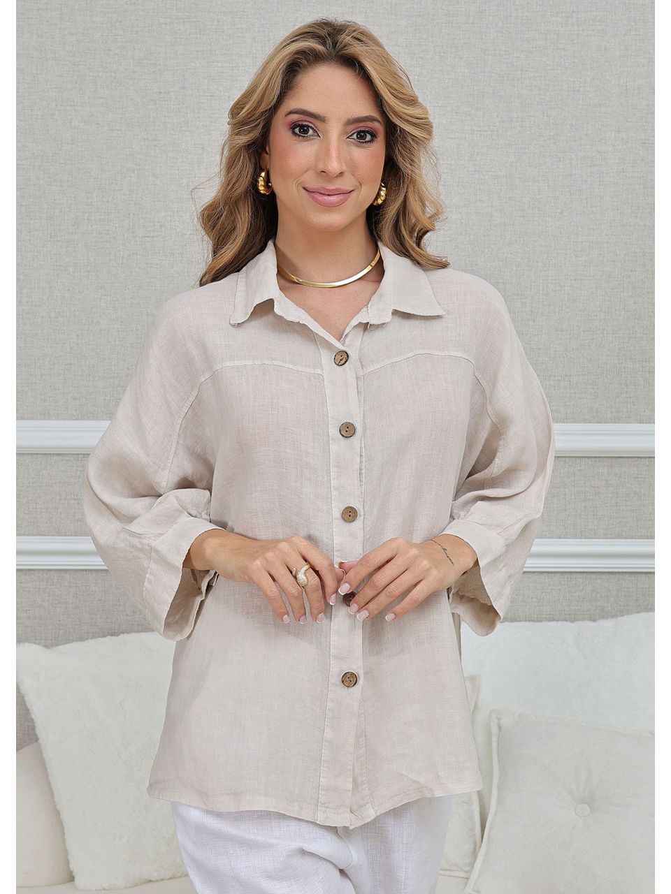 CAMISA MAVIE BEGE
