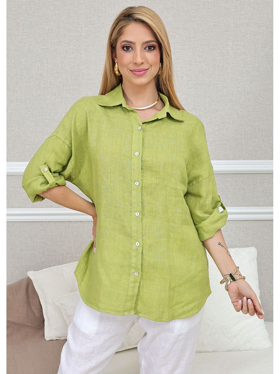 CAMISA MANDALA PISTACHE