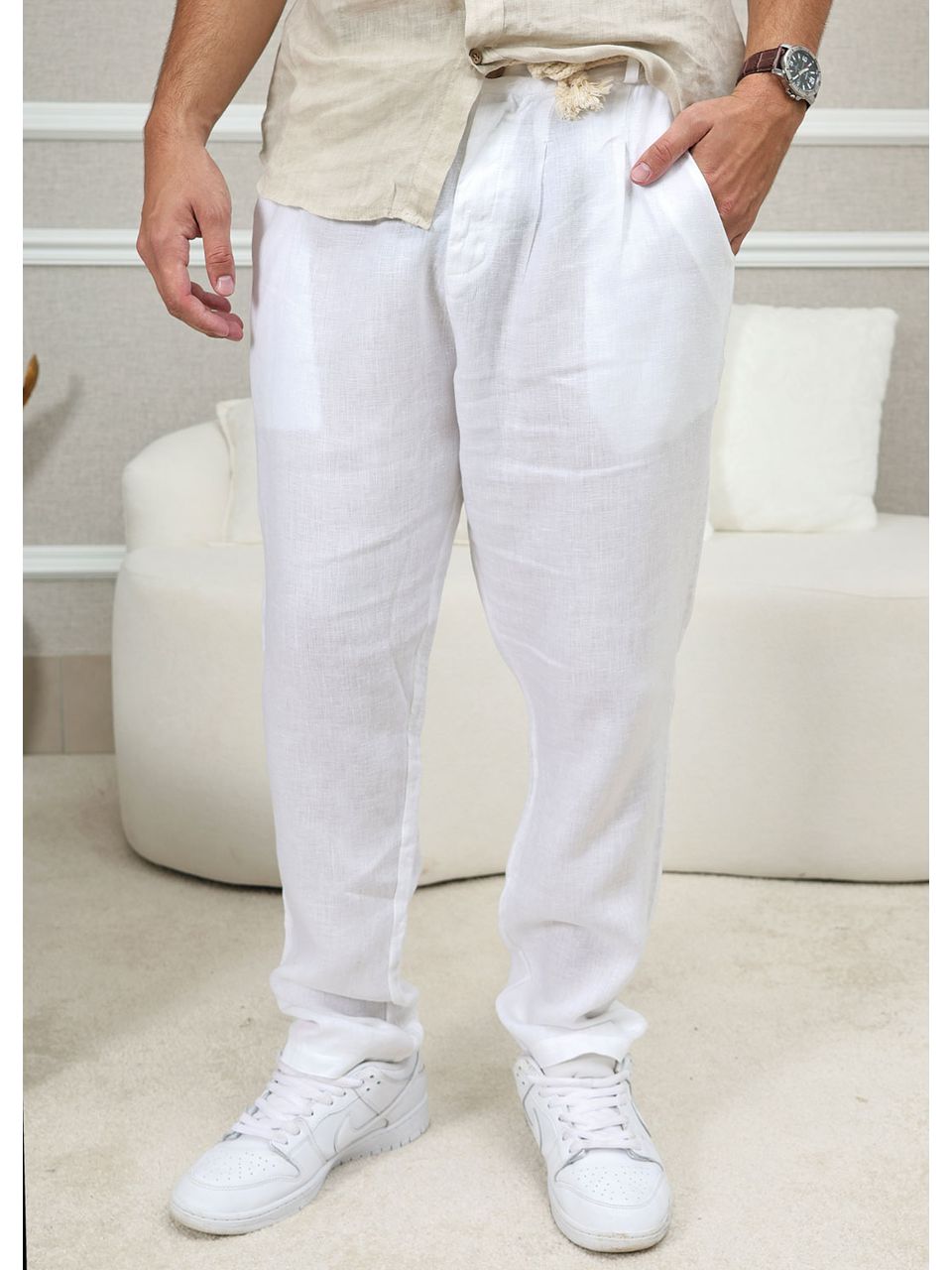 CALÇA DAVI MASCULINO BRANCO