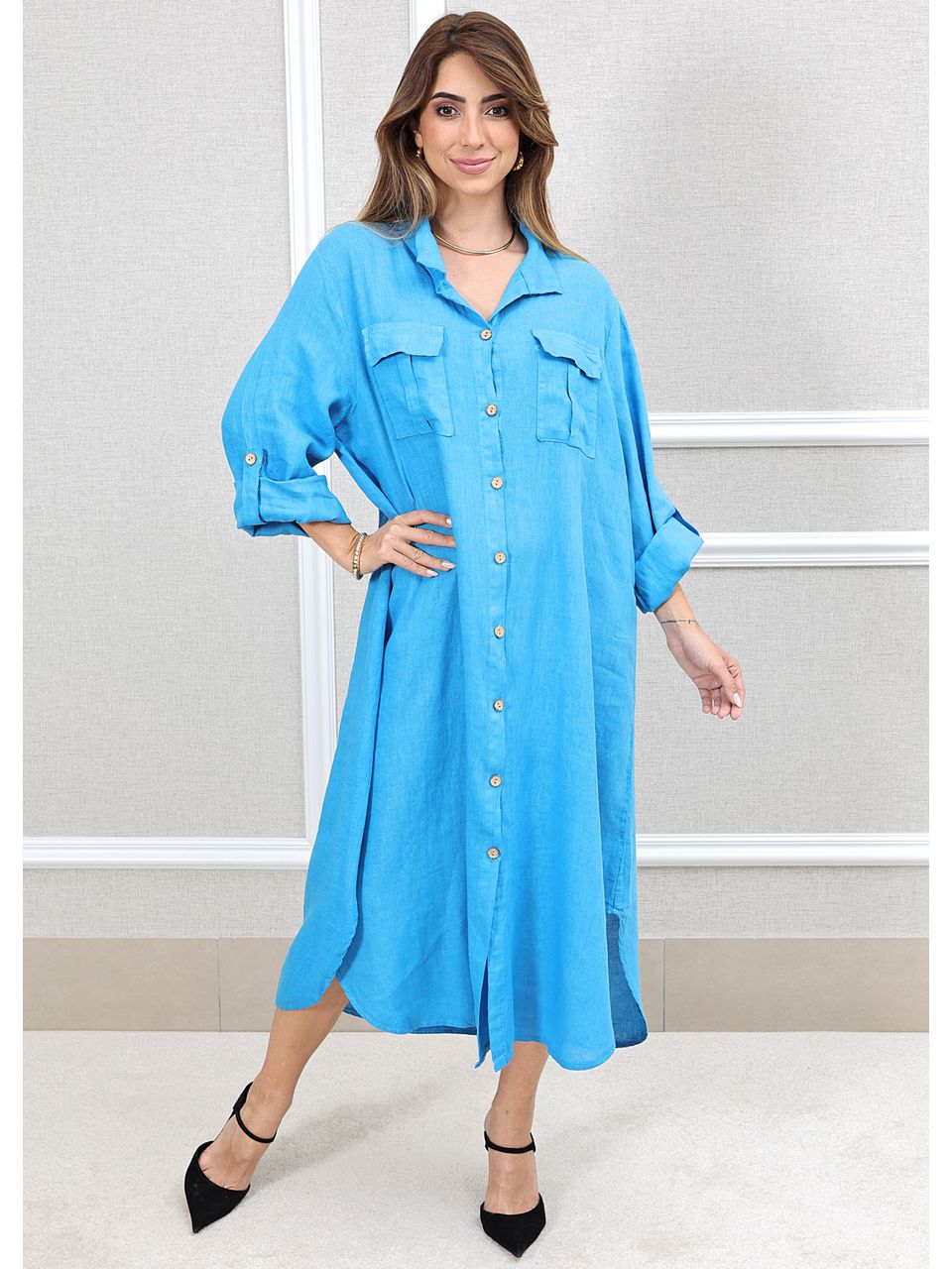 CHEMISE MIRELA AZUL CELESTE