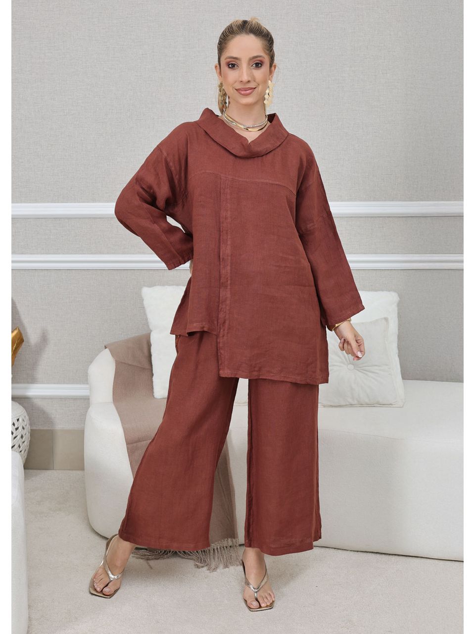 CONJUNTO ELIENE MARROM