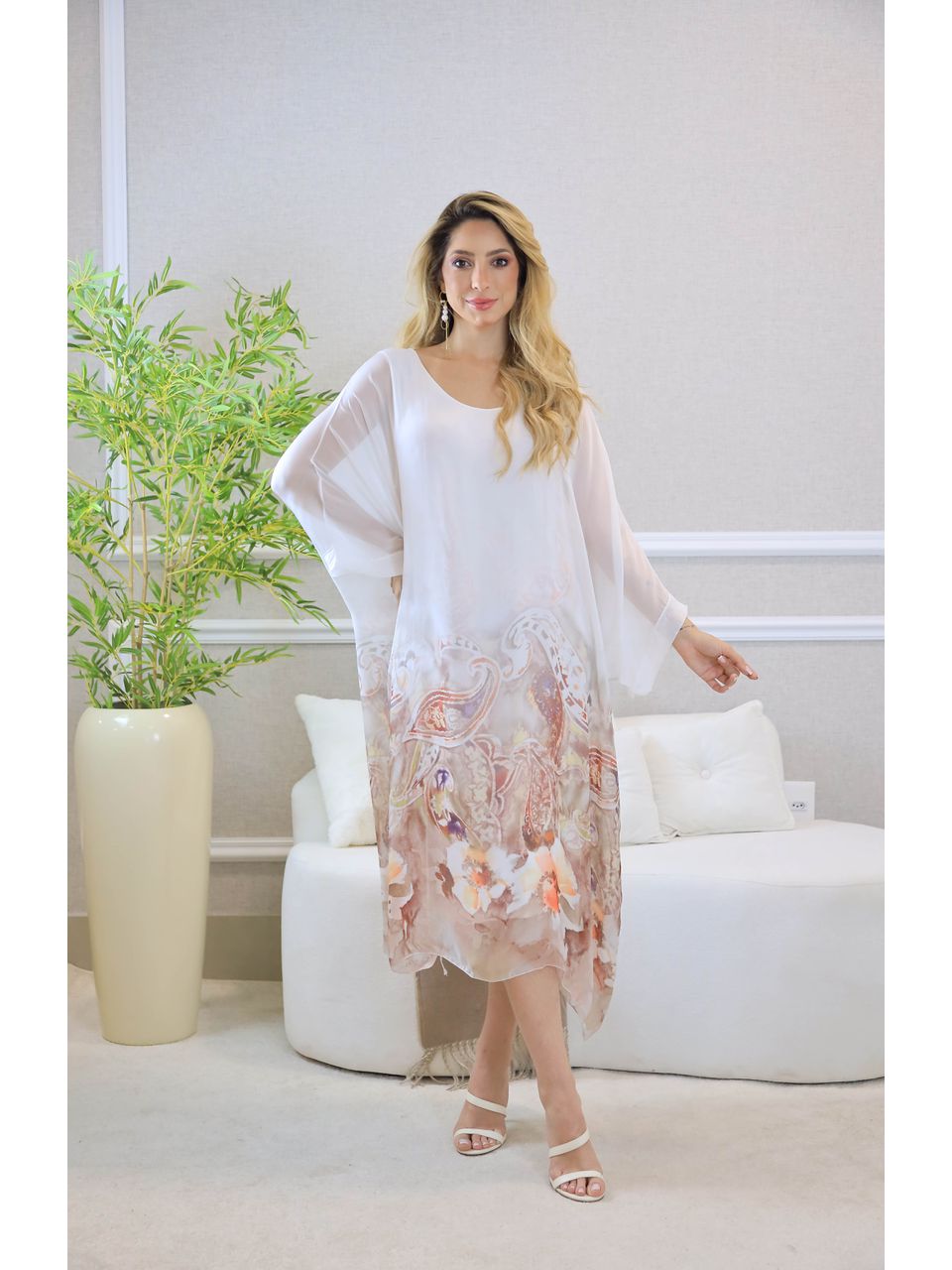 KAFTAN SILVIA SEDA BRANCO