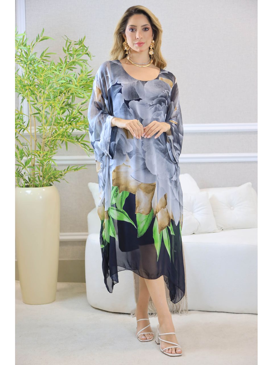 KAFTAN STELLA SEDA PRETO
