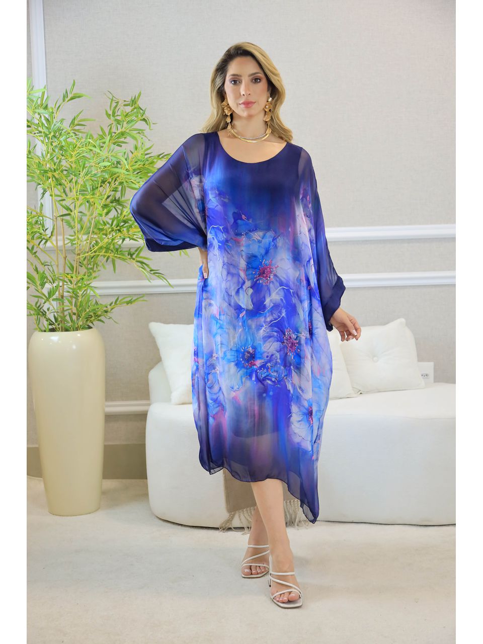 KAFTAN GIOVANA SEDA MARINHO