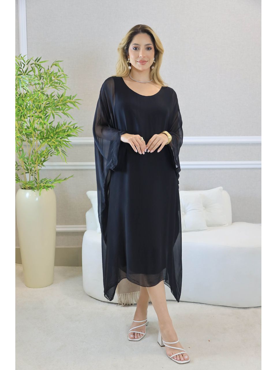 KAFTAN PATRICÍA SEDA PRETO